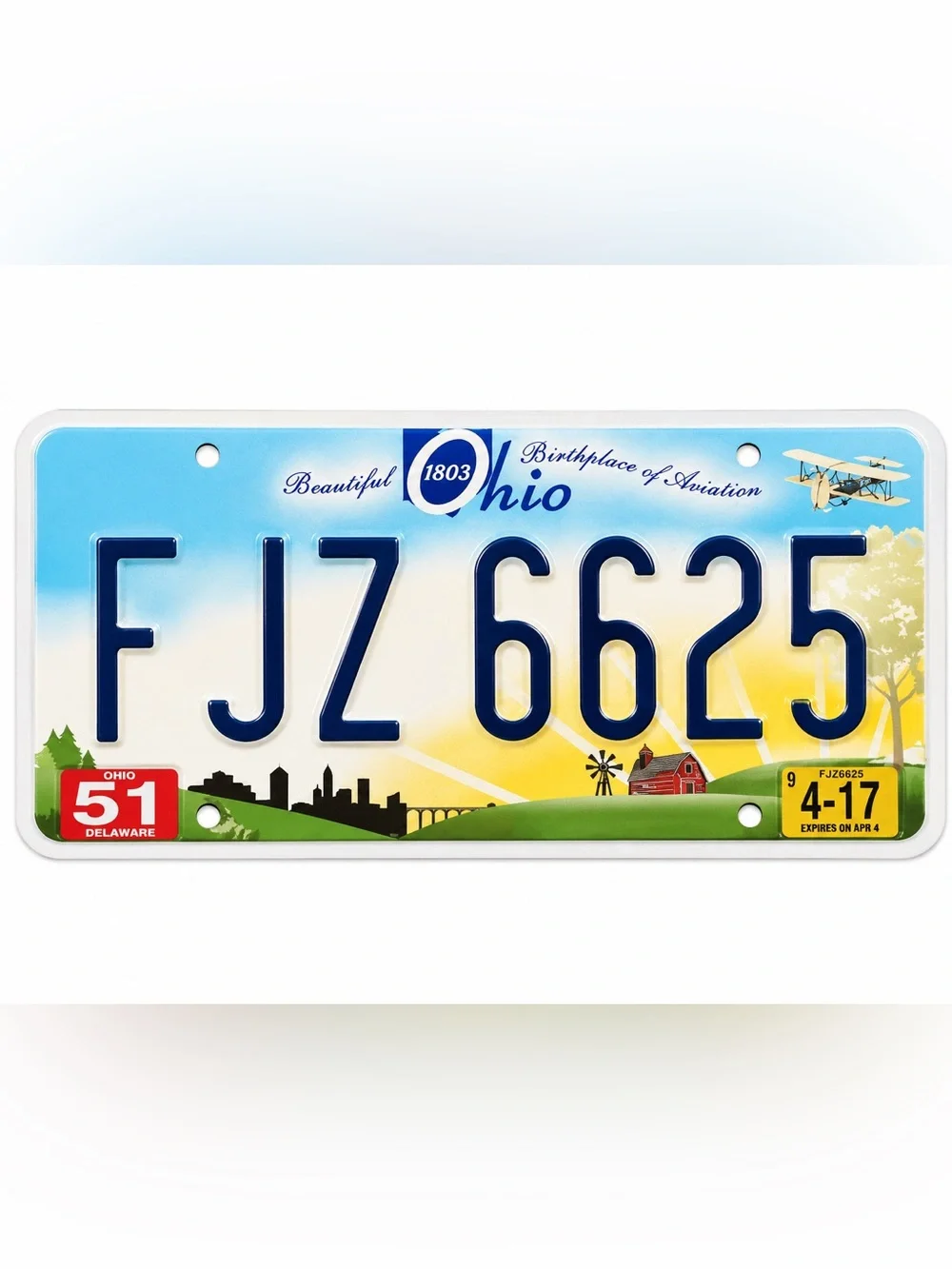 Ohio Beautiful Birthplace of Aviation License Plate